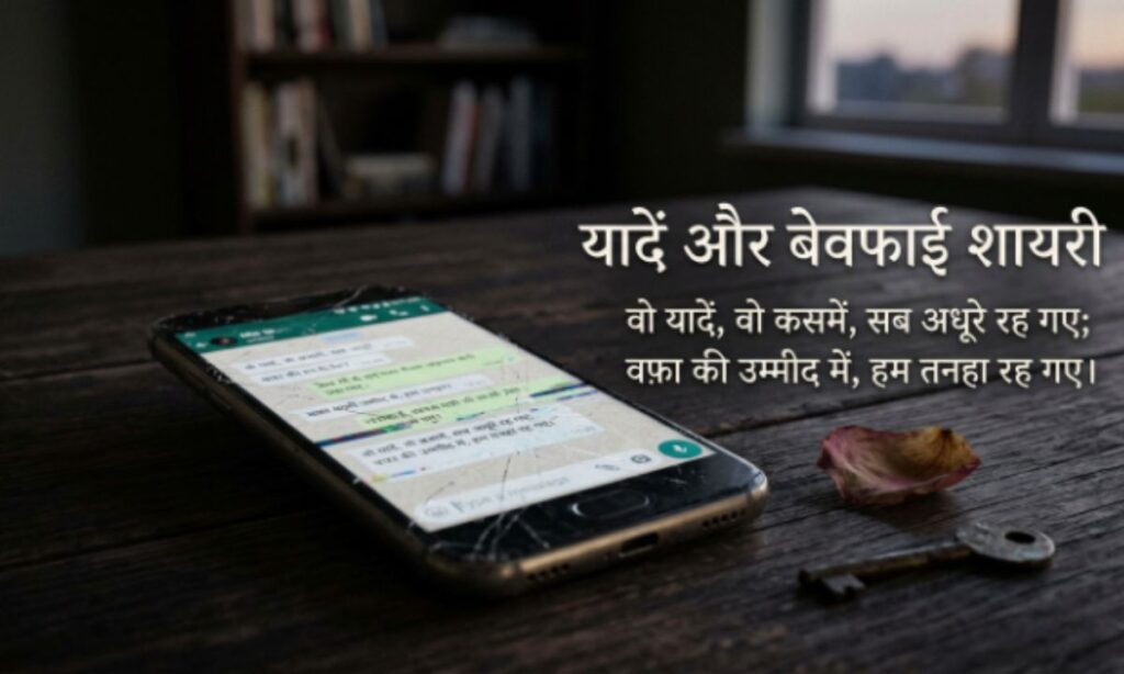 Yaadein & Bewafaai Shayari (यादें और बेवफाई)